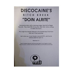 Discocaine's Bitch Creek Doin' Alrite USED VINYL 12INCH WHITE LABEL