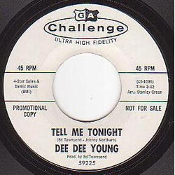 Dee Dee Young Tell Me Tonight USED VINYL 7INCH SINGLE 45 RPM PROMO
