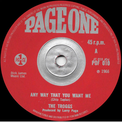 The Troggs Any Way That You Want Me Vinyl 7" USED