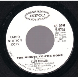 Cliff Richard The Minute You're Gone / Again USED VINYL 7INCH 45 RPM SINGLE PROMO