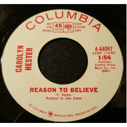 Carolyn Hester Reason To Believe / Hello, You Tomorrows USED VINYL 7INCH PROMO