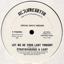 Stratavarious / Lady (2) Let Me Be Your Lady Tonight USED VINYL 12INCH 45 RPM PROMO