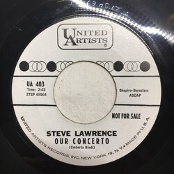 Steve Lawrence (2) Our Concerto USED VINYL 7INCH 45 RPM SINGLE PROMO