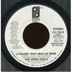 The Jones Girls (I Found) That Man Of Mine USED VINYL 7INCH 45 RPM SINGLE PROMO STYRENE STEREO