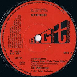 Pentangle Light Flight (Theme From "Take Three Girls") Vinyl 7" USED