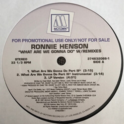Ronnie Henson What Are We Gonna Do USED VINYL 12INCH PROMO