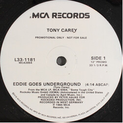 Tony Carey Eddie Goes Underground USED VINYL 12INCH SINGLE PROMO