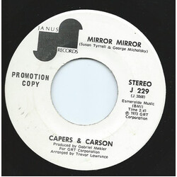 Capers & Carson Mirror Mirror USED VINYL 7INCH 45 RPM SINGLE PROMO STEREO MONO