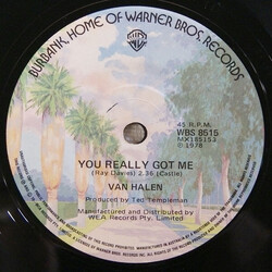 Van Halen You Really Got Me USED VINYL 7INCH SINGLE 45 RPM