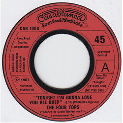 Four Tops Tonight I'm Gonna Love You All Over USED VINYL 7INCH 45 RPM
