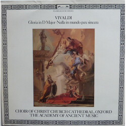 Antonio Vivaldi / The Choir Of Christ Church Cathedral / The Academy Of Ancient Music Gloria In D Major • Nulla In Mundo Pax Sincera Vinyl LP USED