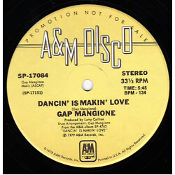 Gap Mangione Dancin' Is Makin' Love USED VINYL 12INCH 33 S RPM PROMO STEREO
