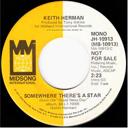 Keith Herman Somewhere There's A Star USED VINYL 7INCH 45 RPM SINGLE PROMO STEREO MONO