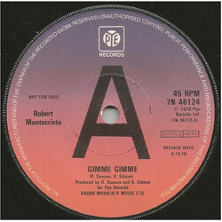 Roberto Montecristo Gimme Gimme USED VINYL 7INCH 45 RPM PROMO