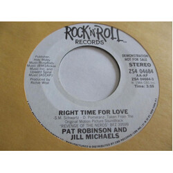 Pat Robinson / Jill Michaels Right Time For Love USED VINYL 7INCH 45 RPM PROMO STEREO