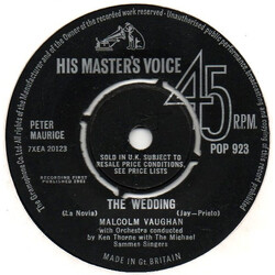 Malcolm Vaughan The Wedding / Guardian Angel USED VINYL 7INCH 45 RPM REPRESS