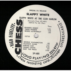 Slappy White Slappy White At The Club Harlem Vinyl LP USED