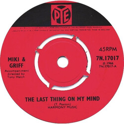 Miki & Griff The Last Thing On My Mind Vinyl 7" USED