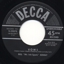 Bill Kenny Vows / The Rose Of Roses USED VINYL 7INCH 45 RPM SINGLE