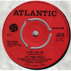 The Young Rascals A Girl Like You Vinyl 7" USED