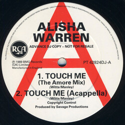 Alisha Warren Touch Me USED VINYL 12INCH PROMO