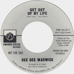 Dee Dee Warwick Get Out Of My Life USED VINYL 7INCH 45 RPM SINGLE PROMO