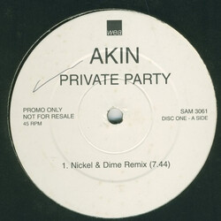 Akin Private Party USED VINYL 12INCH 45 RPM SINGLE SIDED PROMO
