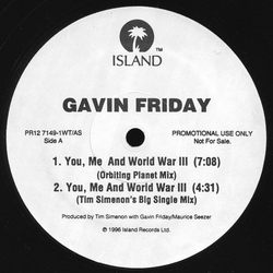 Gavin Friday You, Me And World War III Vinyl 12" USED