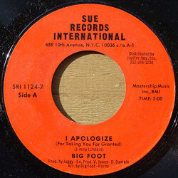 Big Foot I Apologize (For Taking You For Granted) USED VINYL 7INCH 45 RPM
