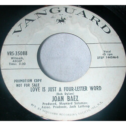 Joan Baez Love Is Just A Four-Letter Word USED VINYL 7INCH 45 RPM PROMO