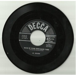 Al Jolson Back In Your Own Backyard USED VINYL 7INCH 45 RPM SINGLE REISSUE MONO