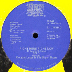 The S.S.O. Orchestra / Douglas Lucas / The Sugar Sisters Right Here Right Now / Give A Damn USED VINYL 12INCH 33 S RPM