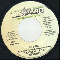 Tanto Metro & Devonte / Lukie D So Fine / When You Smile Vinyl 7" USED