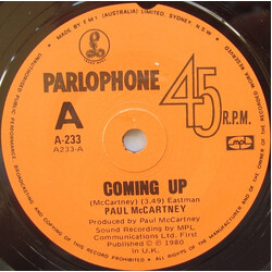 Paul McCartney Coming Up USED VINYL 7INCH 45 RPM