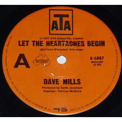 Dave Mills Let The Heartaches Begin USED VINYL 7INCH 45 RPM SINGLE