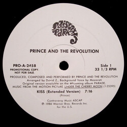 Prince And The Revolution Kiss (Extended Version) USED VINYL 12INCH 33 S RPM SINGLE PROMO