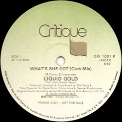 Liquid Gold What's She Got USED VINYL 12INCH 33 S RPM PROMO