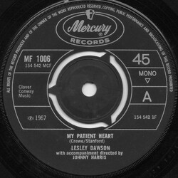 Lesley Dawson My Patient Heart USED VINYL 7INCH 45 RPM SINGLE MONO