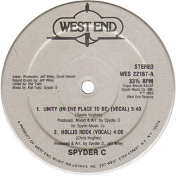 Spyder C Unity (In The Place To Be) / Hollis Rock USED VINYL 12INCH 33 S RPM SINGLE STEREO