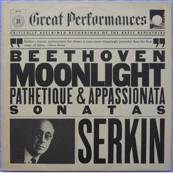 Ludwig van Beethoven / Rudolf Serkin Moonlight Pathetique & Appassionata Sonatas Vinyl LP USED