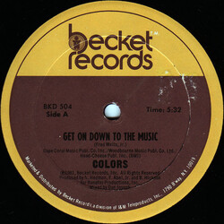 Colors (3) Get On Down To The Music USED VINYL 12INCH 33 S RPM SINGLE