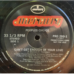People's Choice Can't Get Enough Of Your Love USED VINYL 12INCH 33 S RPM PROMO