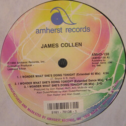 James Collen I Wonder What She's Doing Tonight USED VINYL 12INCH