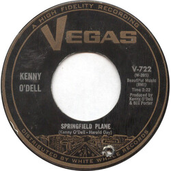 Kenny O'Dell Springfield Plane USED VINYL 7INCH 45 RPM SINGLE STYRENE