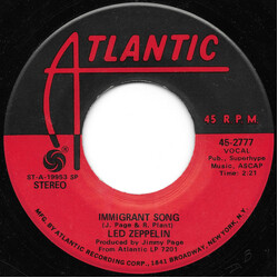 Led Zeppelin Immigrant Song / Hey, Hey, What Can I Do USED VINYL 7INCH 45 RPM SINGLE STEREO
