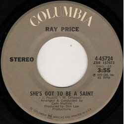 Ray Price She's Got To Be A Saint / Oh, Lonesome Me USED VINYL 7INCH 45 RPM