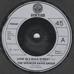 The Spencer Davis Group Livin' In A Back Street Vinyl 7" USED