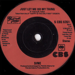 Sine (3) Just Let Me Do My Thing USED VINYL 7INCH 45 RPM SINGLE