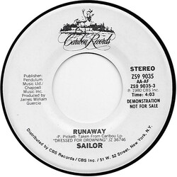 Sailor Runaway USED VINYL 7INCH 45 RPM PROMO STEREO