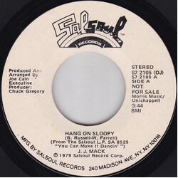 J.J. Mack Hang On Sloopy USED VINYL 7INCH 45 RPM SINGLE STEREO MONO PROMO